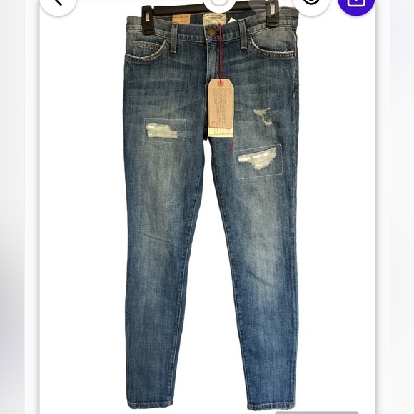 Current Elliott The Ankle Skinny in Super Luxe Destroy Repair - Picture 4 of 9